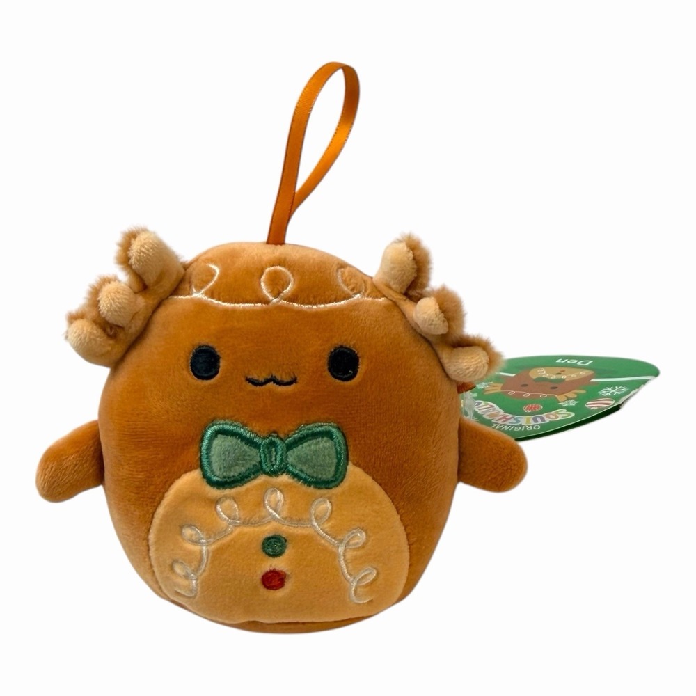 Kellytoy Squishmallows Den The Gingerbread Axolotl Christmas 4" Holiday Plush